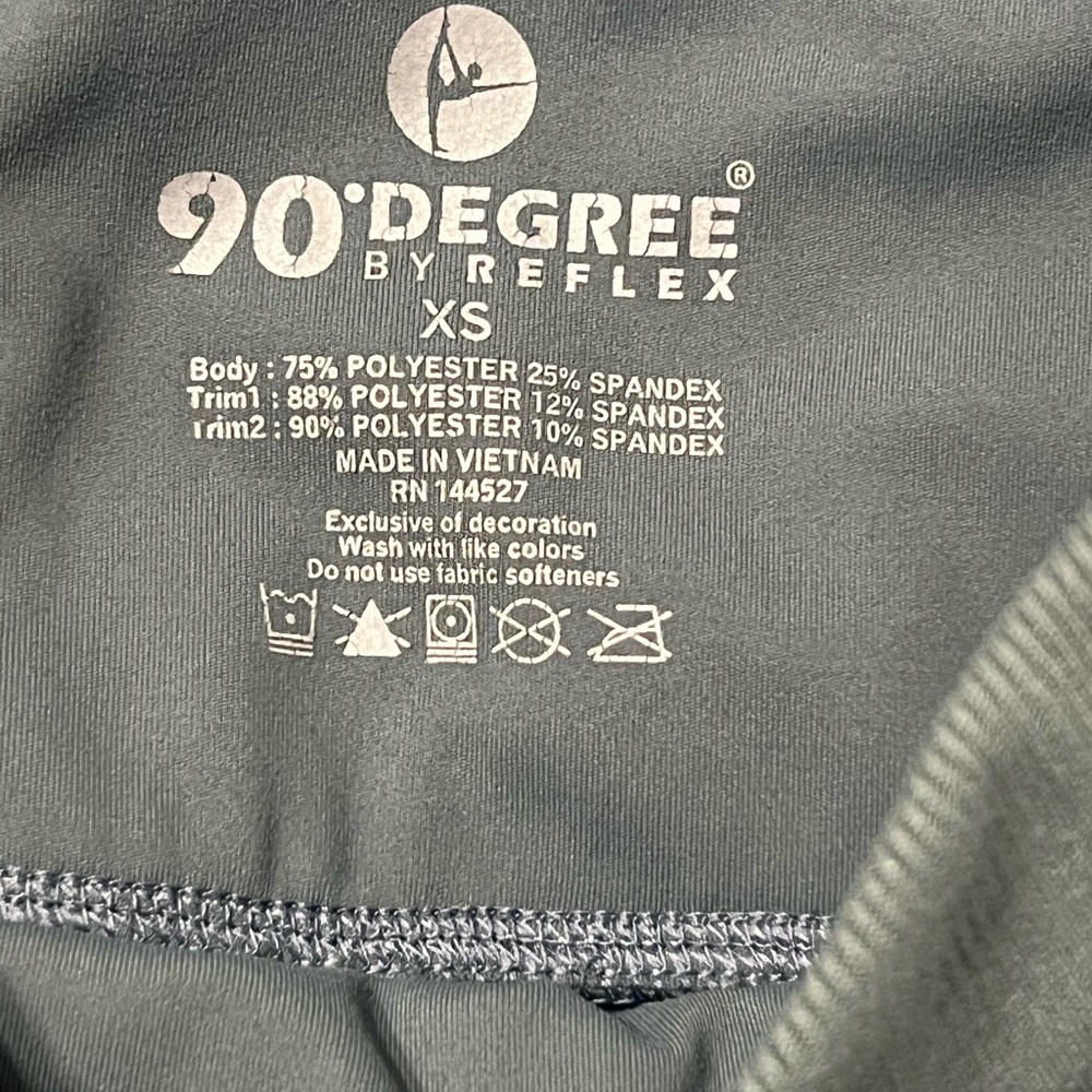 Women's 90 Degree By Reflex Green/Gray Leggings XS - Picture 4 of 4